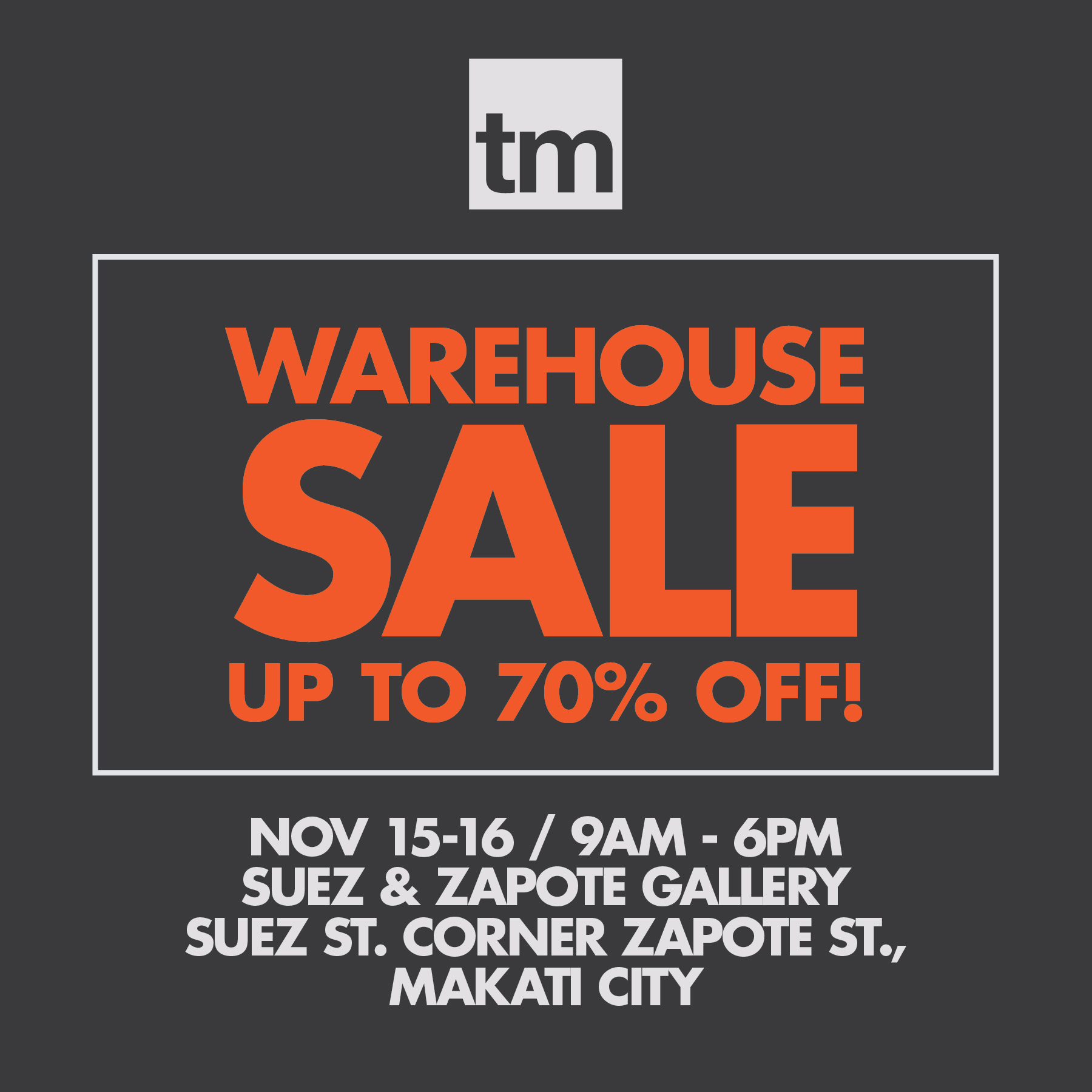 warehouse sale nov 15-16, 2013_instagram